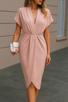 Luxus-Midi-Wickelkleid mit elegantem Schnitt für Damen