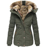 Damen-Wintermantel – Taillierter Parka mit abnehmbarer Kapuze