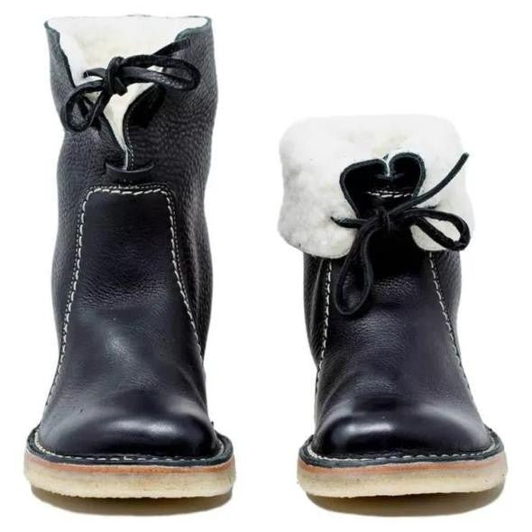Warm winter boots with fur lining and stylish design