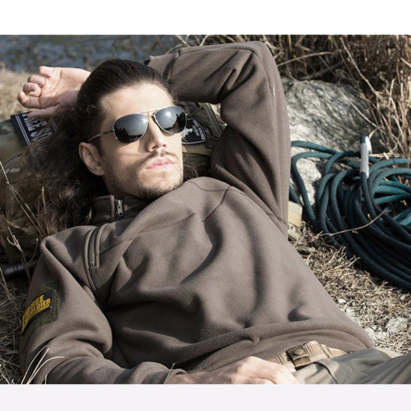 Pull Polaire Homme Chaud et Confortable avec Poches de Sécurité