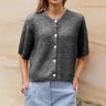 Gilet Streetwear Monochrome Manches Courtes Col Rond
