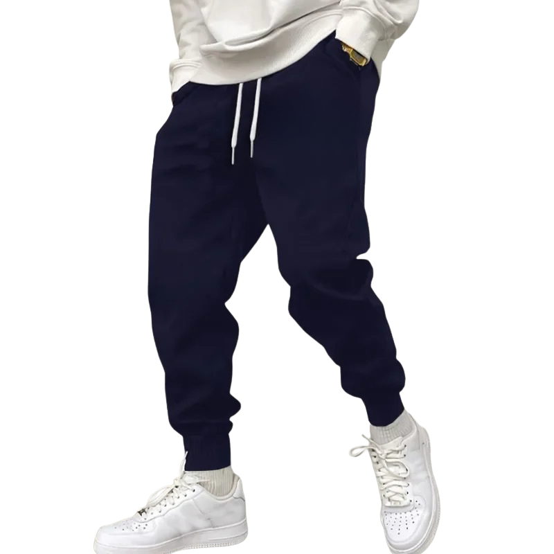 Herren Slim Fit Jogginghose mit elastischem Bund und Kordelzug, Seitentaschen, Sporthose