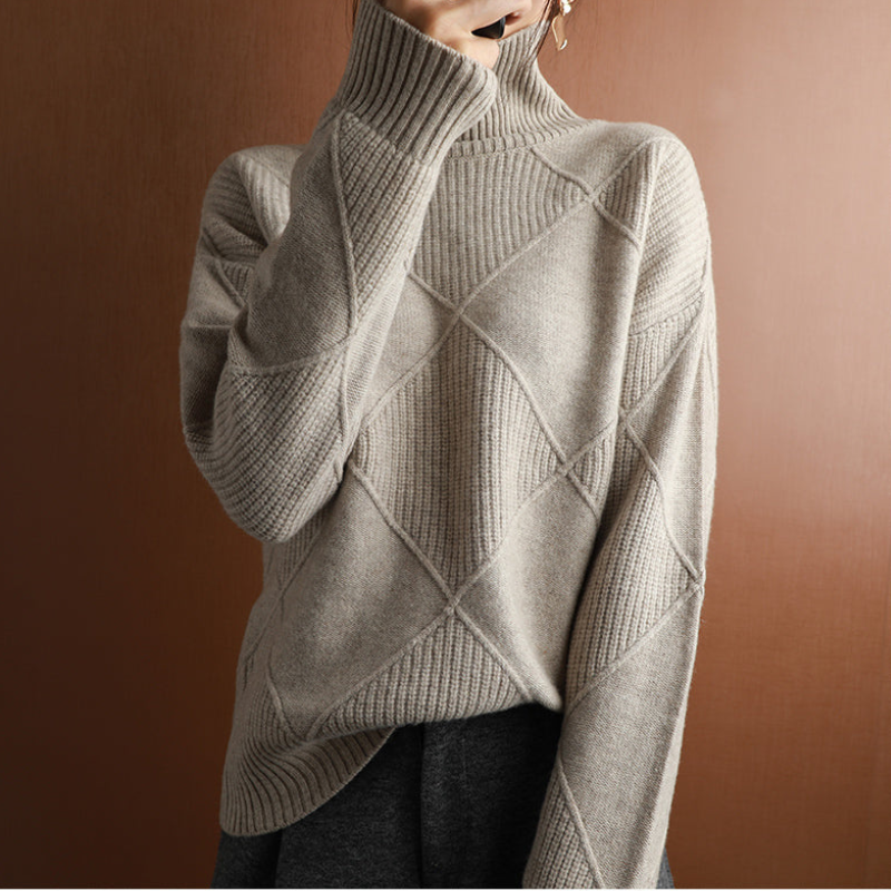 Damen Rollkragenpullover Luxus – Weich, Warm und Elegant mit hohem Kragen