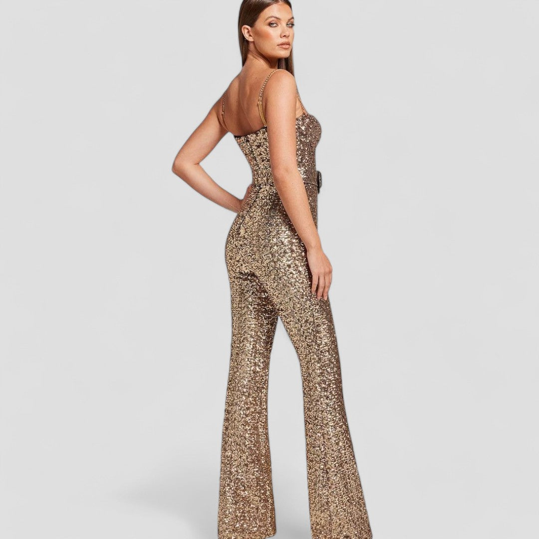 Glamour-Glitzer-Overall mit Herzausschnitt