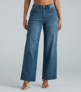 Jean large femme élégant avec détails cargo