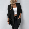 Long cardigan femme avec col en V et poches, idéal pour l'automne et l'hiver