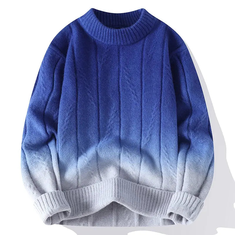 Herrenpullover mit Farbverlauf – Moderner Rundhalspullover aus Strick