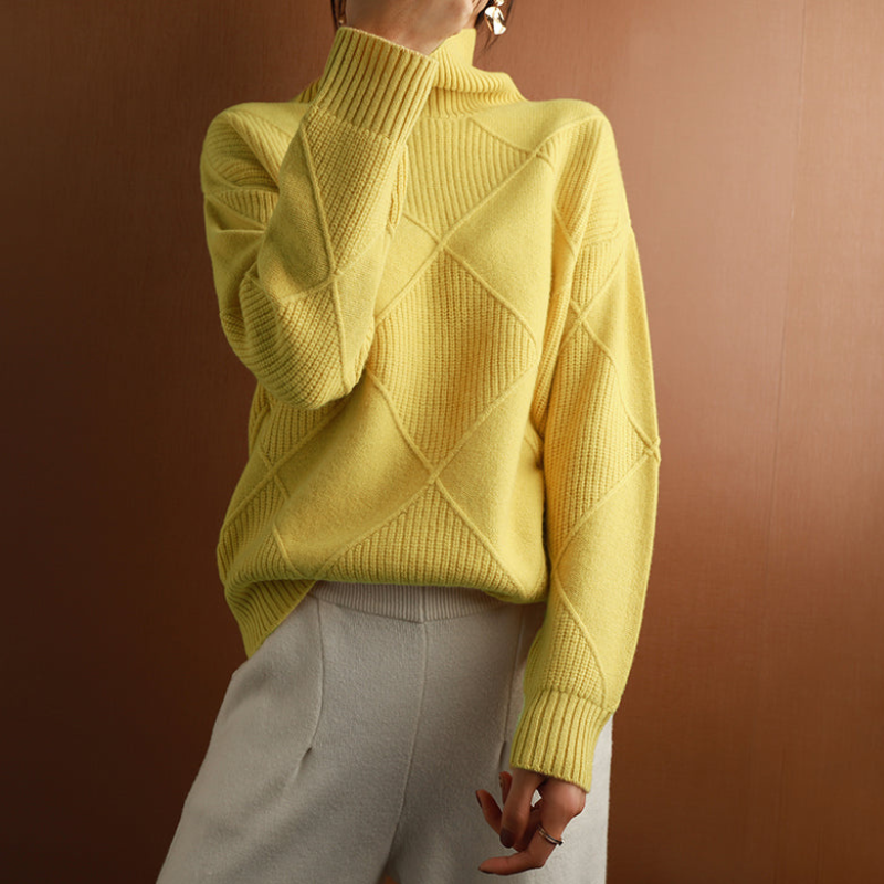 Damen Rollkragenpullover Luxus – Weich, Warm und Elegant mit hohem Kragen