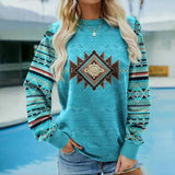 Damenpullover mit geometrischem Muster – Bequemer und stylischer Winterpullover