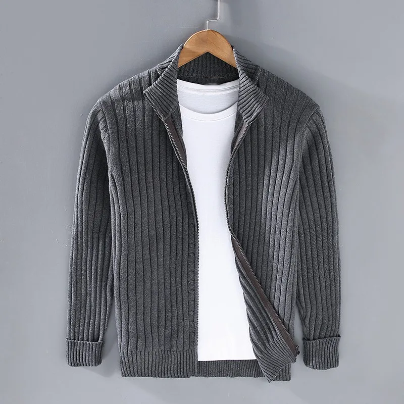 Gilet en coton de luxe avec col roulé et fermeture éclair-mezam.fr