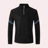 Herrenpullover mit halbem Reißverschluss – Sportlicher Sweatshirt mit gestreiftem Detail