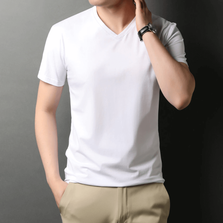T-shirt Homme Col V Ajusté