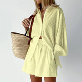 Sommerensemble Zweiteilig Damen Bluse und Shorts