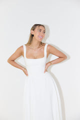 Robe Midi à Encolure Carrée - Style Élégant et Durable