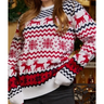 Weihnachts-Pullover Damen – Klassischer Winterpullover mit Rentier und nordischem Muster