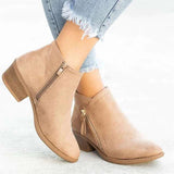 Women's ankle boots – Elegant boots with zipper and small heel