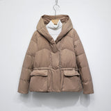 Kurze gesteppte Damenjacke – Warmer Wintermantel mit Kapuze