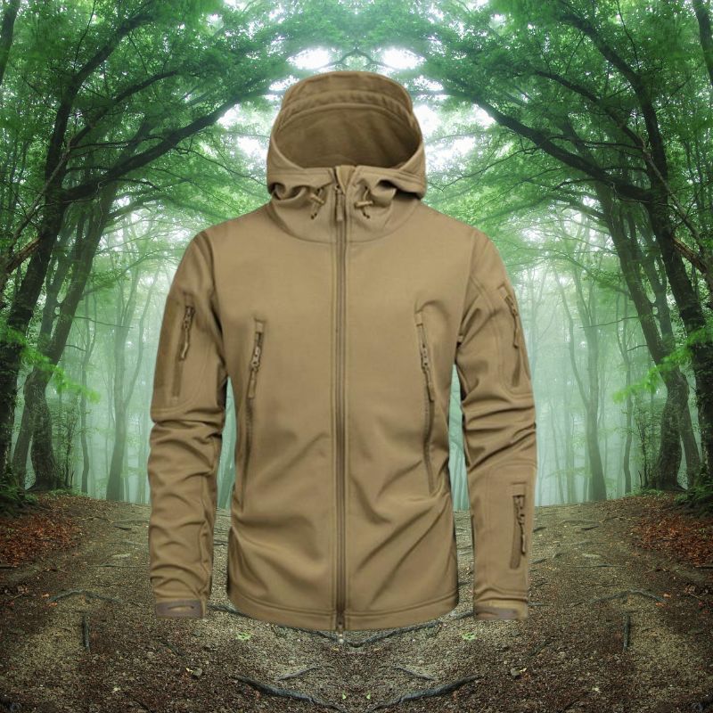 Softshell-Jacke Herren Outdoor – Taktisches Design mit Kapuze