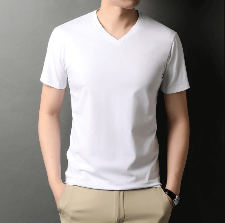 T-shirt Homme Col V Ajusté