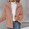 Teddyjacke Damen – Weicher Fleece-Mantel mit Reißverschluss und Kragen
