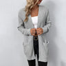 Damenstrickweste – Langer offener Cardigan mit Taschen