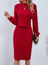 Elegantes zweiteiliges Set: Rock und weiter Pullover für Damen