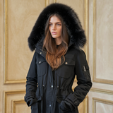 Parka femme élégante – Manteau d’hiver chaud avec grande capuche et col en fourrure