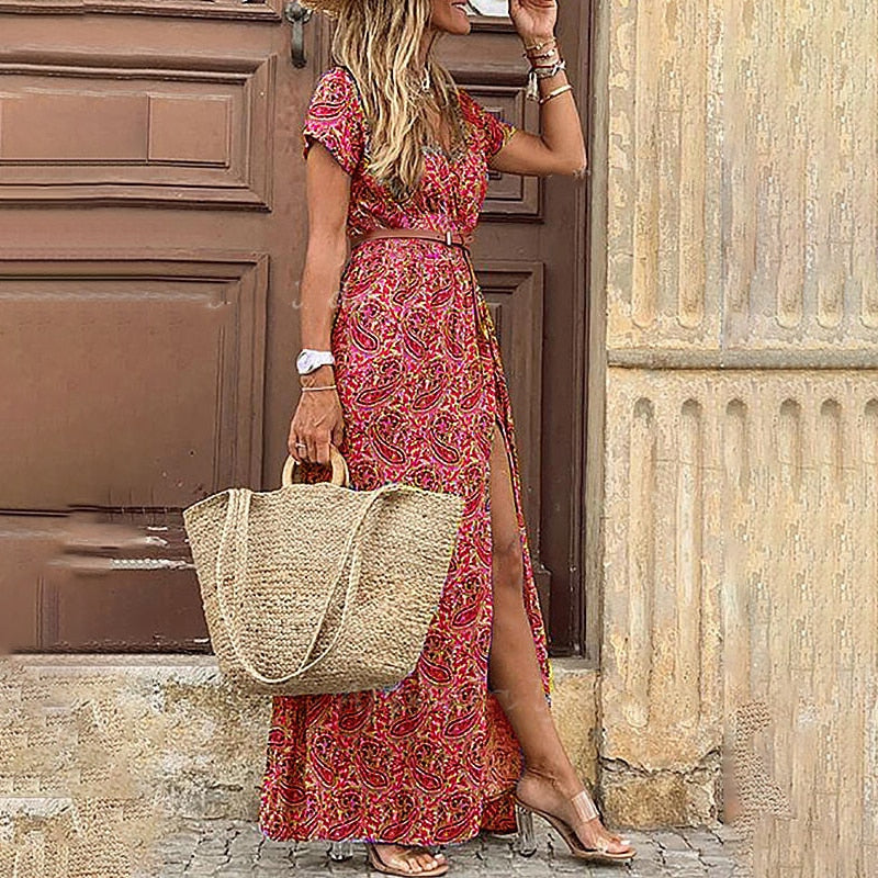 Robe Bohème - Élégante Longue Robe d'Été pour Femmes