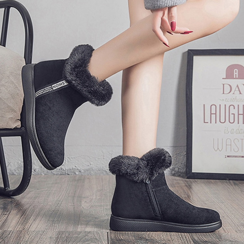 Warm Winter Boots for Women – Fur-Lined Ankle Boots with Non-Slip Sole