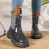 Women's Chelsea Rain Boots – Waterproof Ankle Boots with Thick Sole