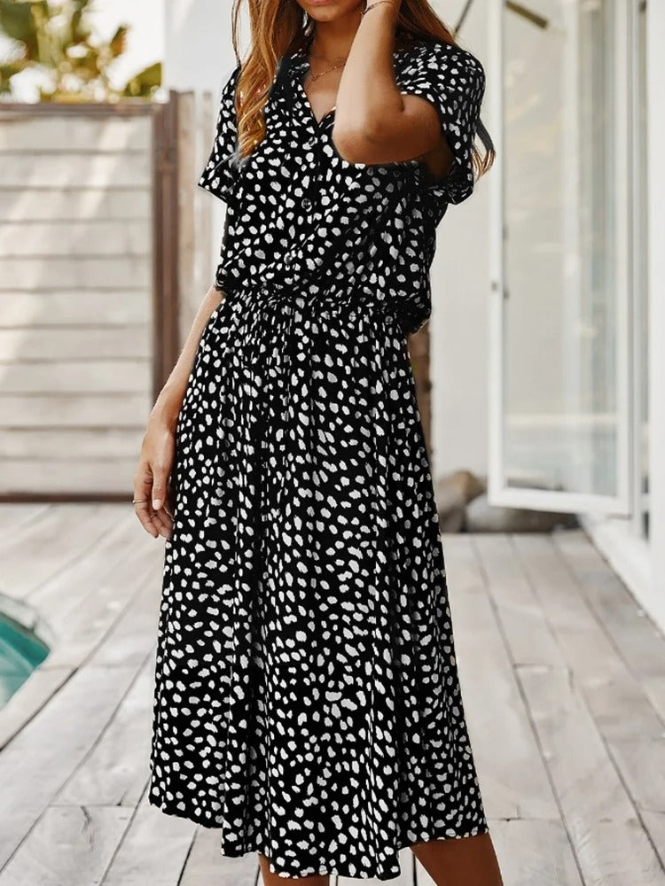 Robe Midi Élégante d'Été pour Femmes