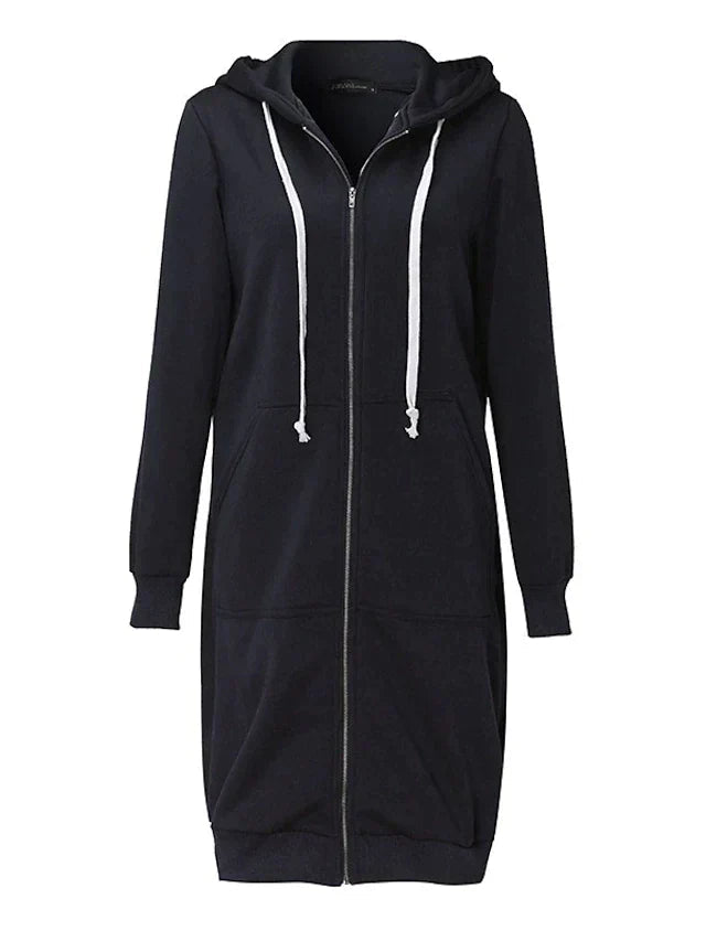 Hoodie zippé mi-long pour chaleur et confort supplémentaires-mezam.fr