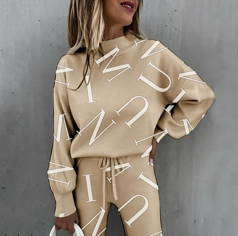 Damen-Loungewear-Set – Weiches zweiteiliges Set mit Sternenmuster