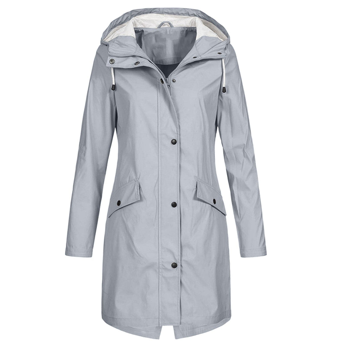 Damen Regenmantel mit Kapuze – Eleganter Wind- und Wasserabweisender Mantel