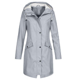 Damen Regenmantel mit Kapuze – Eleganter Wind- und Wasserabweisender Mantel
