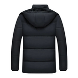Men's Quilted Winter Jacket – Warm Coat with Removable Hood