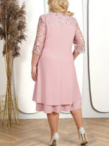 Robe de Banquet Élégante en Crochet pour Femmes Rondes