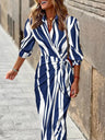 Sommerkleid mit Wickeldesign und elegantem Kragen
