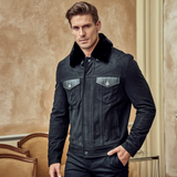 Herren Winterjacke – Warmer Vintage Mantel mit Kunstpelzfutter