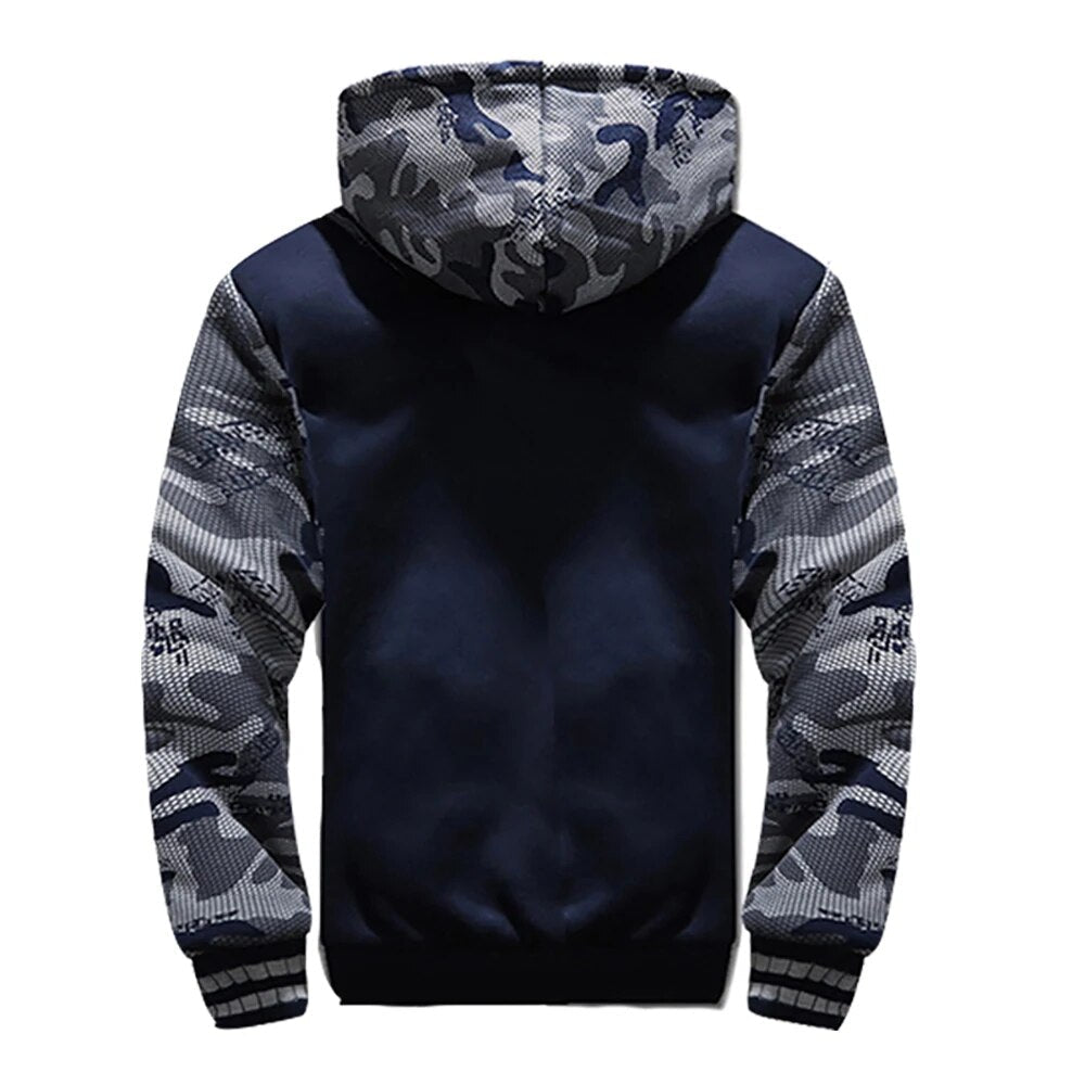 Men's Warm Hoodie Jacket – Comfortable Lined Winter Coat with Hood