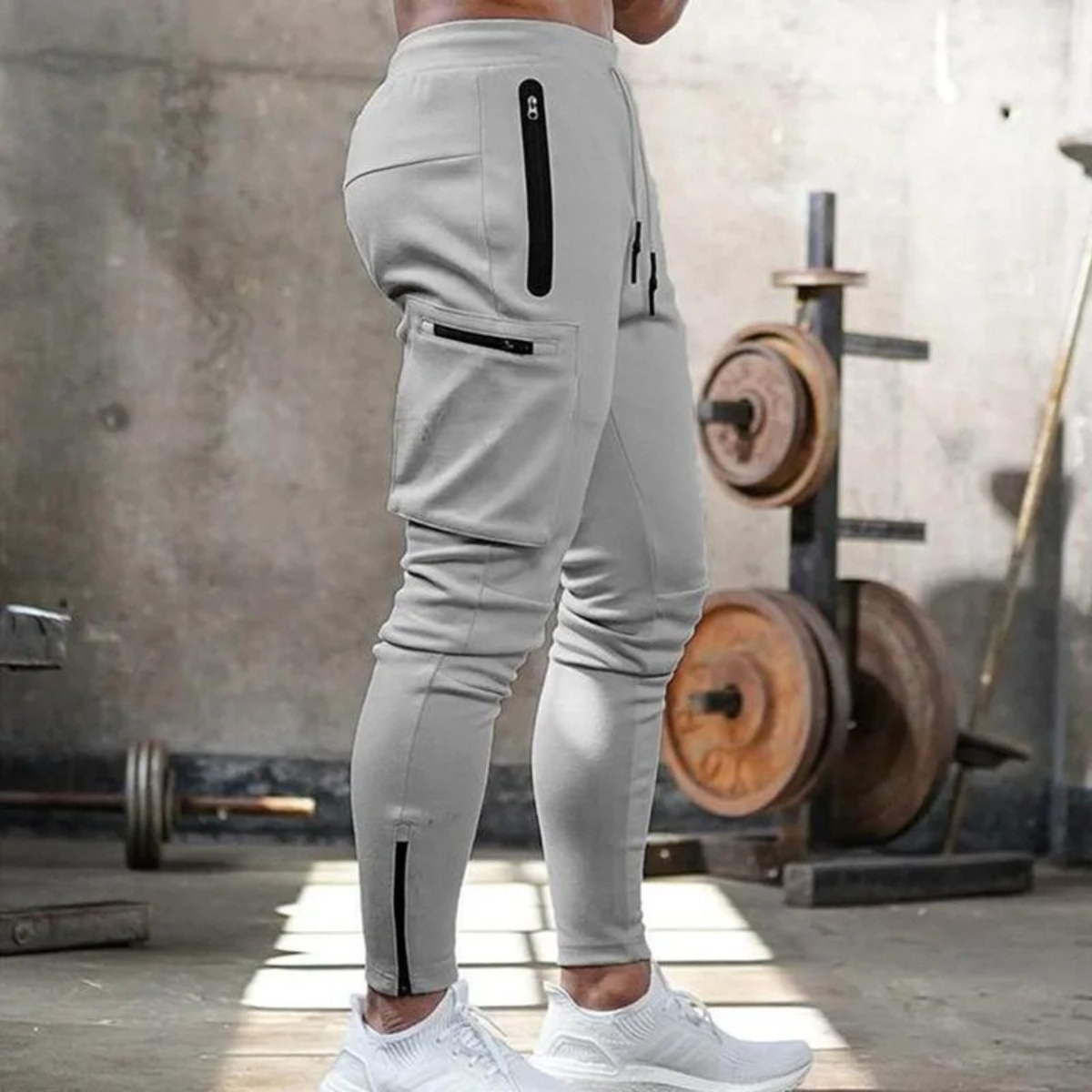 Herren-Jogginghose – Tarn-Sporthose mit Reißverschlusstaschen und Kordelzug