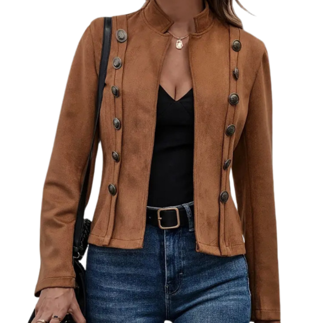 Eleganter Damenmantel mit Wildlederoptik – Bequem für Herbst und Winter