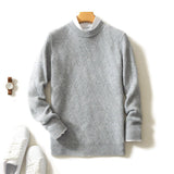 Herrenpullover uni – Weicher Strickpullover mit dezentem Muster