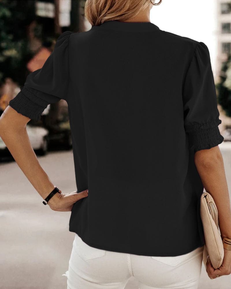 Blouse à col en V pour femmes - Confortable et élégante