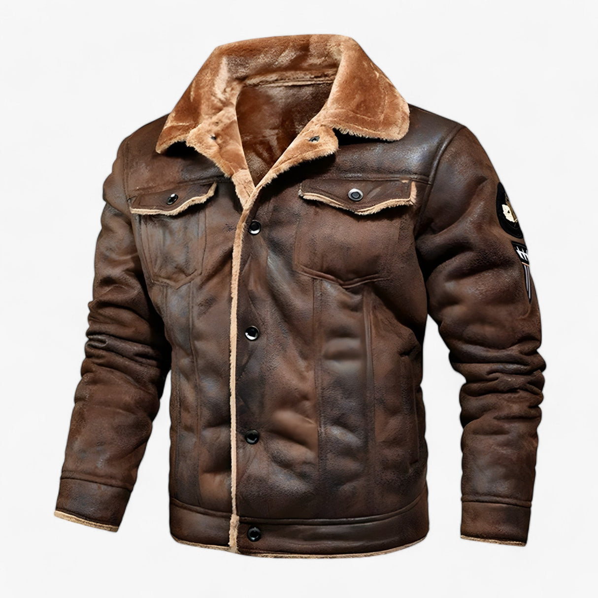 Herren Winterjacke – Warmer Vintage Mantel mit Kunstpelzfutter