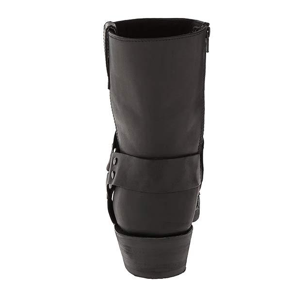 Bottes Western en Cuir avec Fermeture Éclair et Semelle Confort
