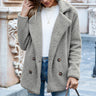 Oversize Damenmantel aus Teddy-Stoff mit doppelter Knopfleiste im lässigen Stil