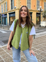 Sherpa-Fleece-Weste von hoher Qualität für Damen