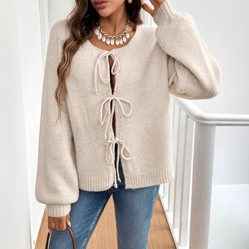 Cardigan aus Acryl mit Knoten vorne