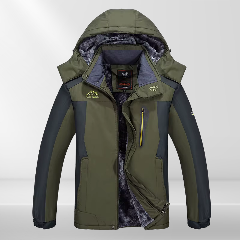 Veste d’extérieur homme 3-en-1 imperméable, coupe-vent et chaude pour l’hiver